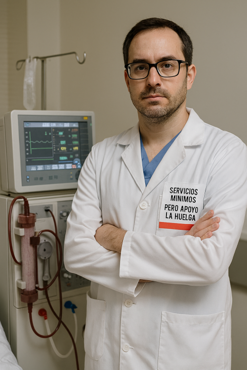 médico enfadado en hemodiálisis  Dr Moreno nefrólogo